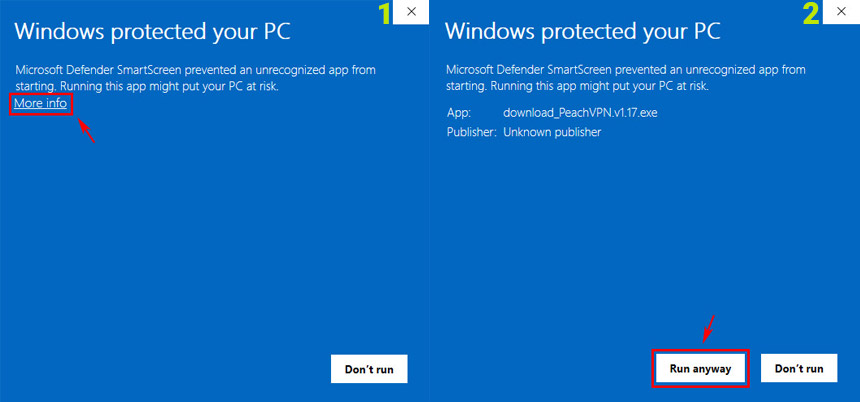 Windows installation warning